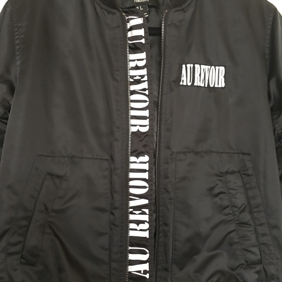 Forever 21 graphic Black bomber jacket - Picture 3 of 4